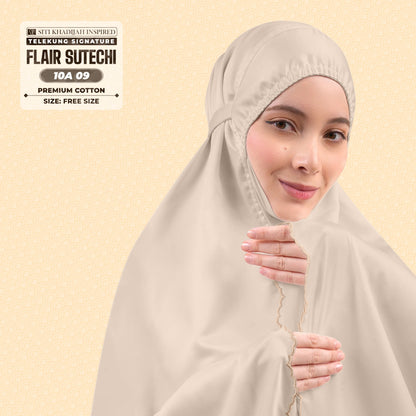 Siti Khadijah Inspired Telekung Flair Sutechi Collection - Free Woven Bag (10AA)