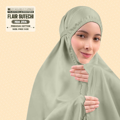 Siti Khadijah Inspired Telekung Flair Sutechi Collection - Free Woven Bag (10AA)