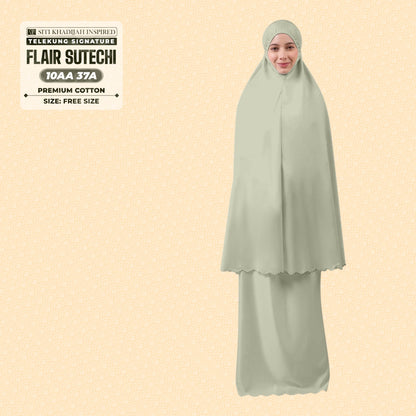 Siti Khadijah Inspired Telekung Flair Sutechi Collection - Free Woven Bag (10AA)