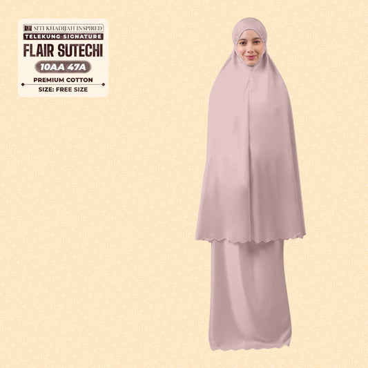 Siti Khadijah Inspired Telekung Flair Sutechi Collection - Free Woven Bag (10AA)