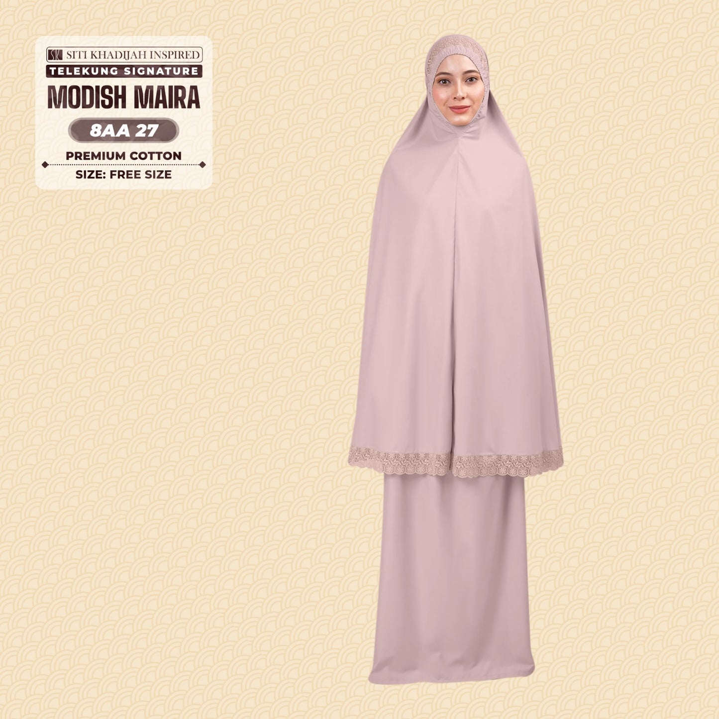 Siti Khadijah Inspired Telekung Modish Maira Collection - Free Woven Bag (8AA)
