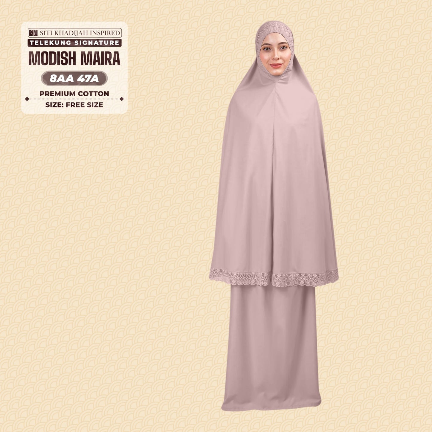 Siti Khadijah Inspired Telekung Modish Maira Collection - Free Woven Bag (8AA)