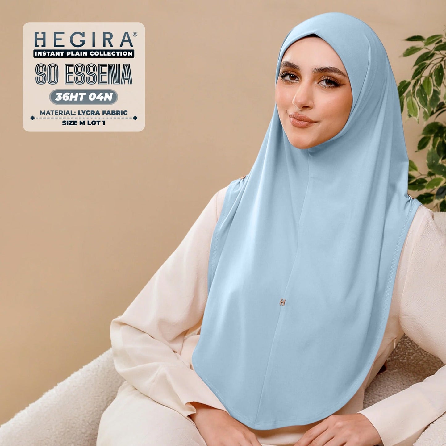 Hegira Hijab Inspired SO-Essena Instant Plain Collection (36HT)