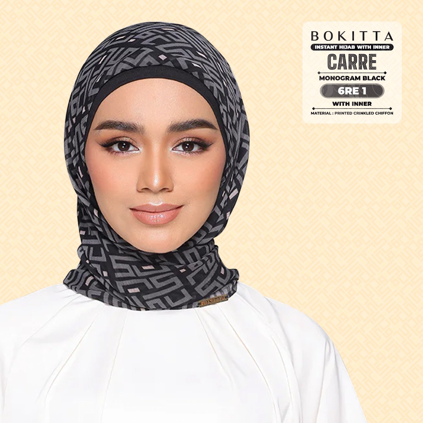 Bokitta Inspired Monogram 2 In Black Collection - Free Box
