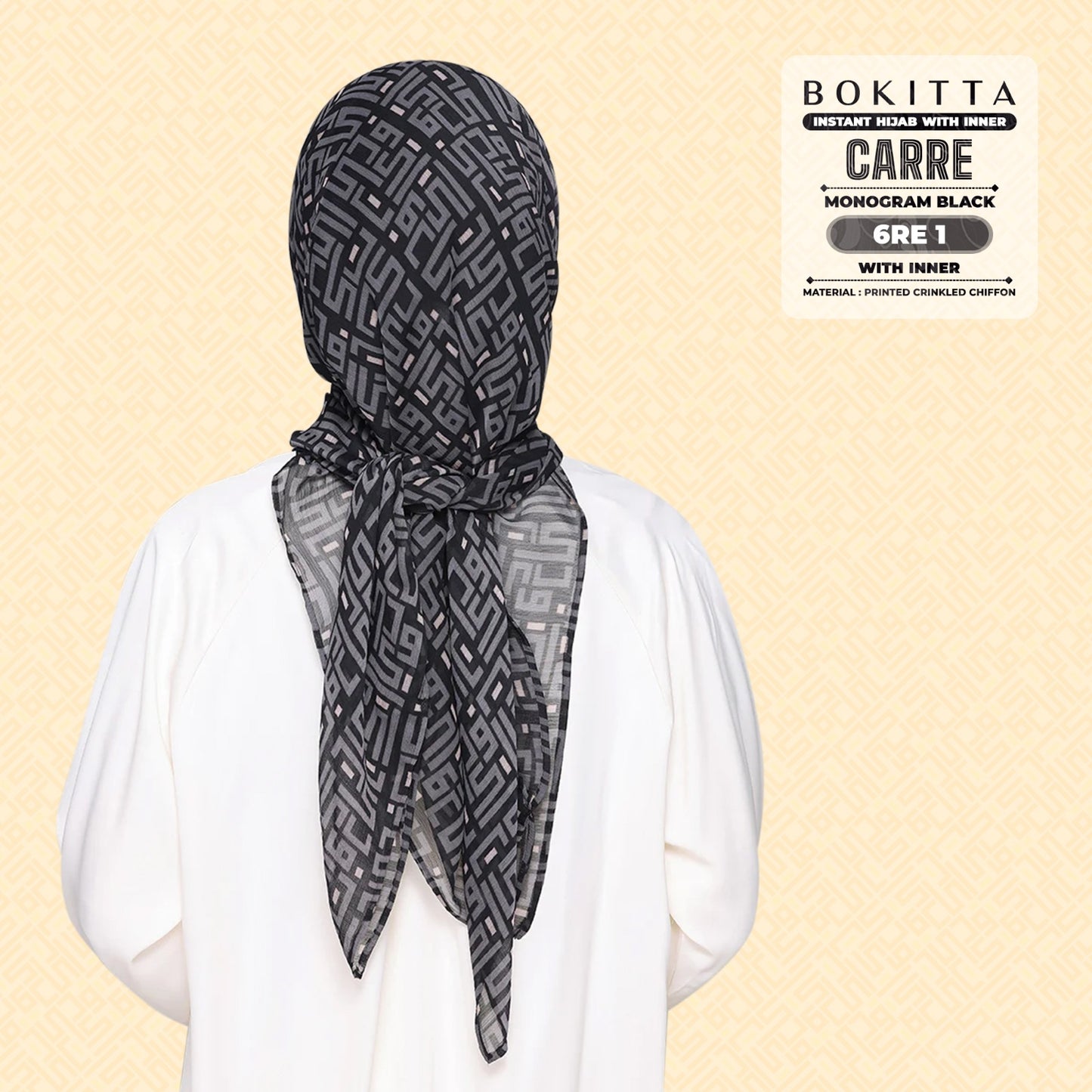 Bokitta Inspired Monogram 2 In Black Collection - Free Box