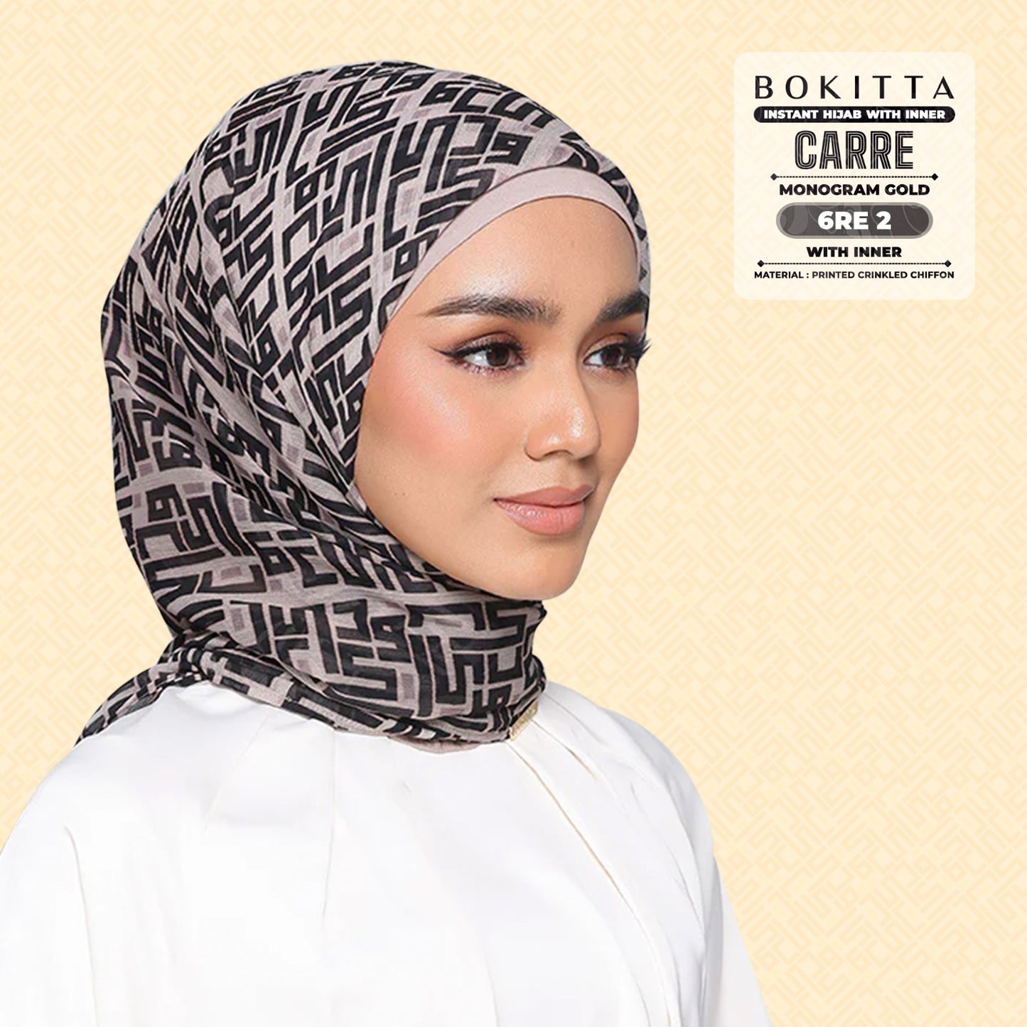 Bokitta Inspired Monogram 2 In Gold Collection - Free Box