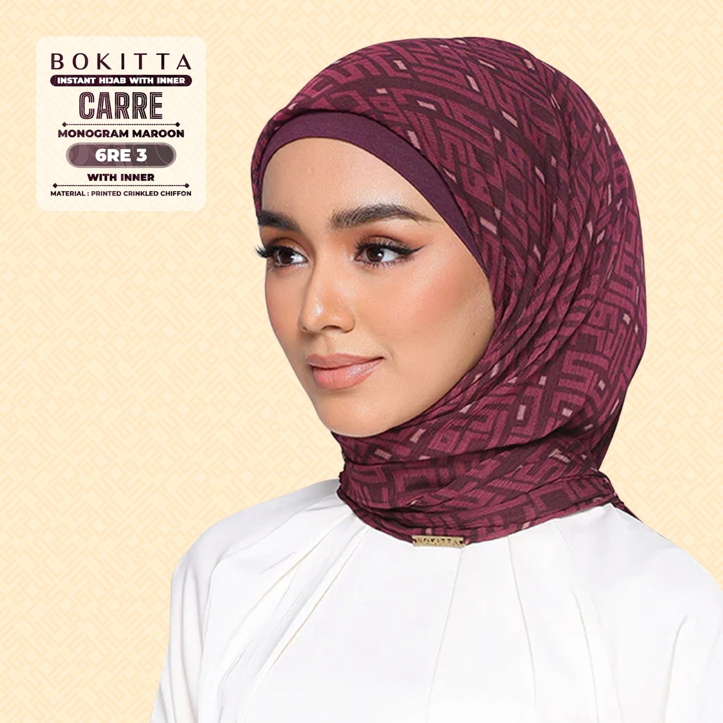Bokitta Inspired Monogram 2 In Maroon Collection - Free Box