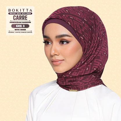 Bokitta Inspired Monogram 2 In Maroon Collection - Free Box