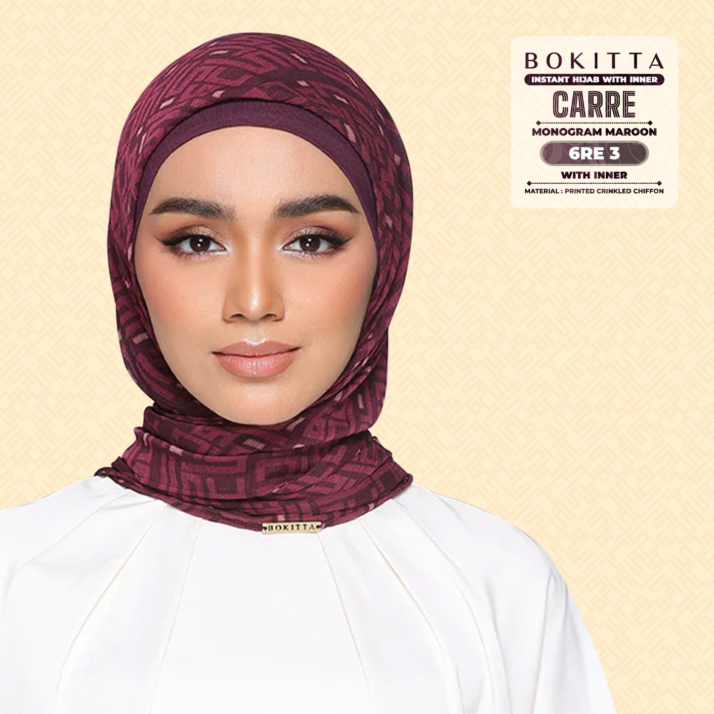Bokitta Inspired Monogram 2 In Maroon Collection - Free Box