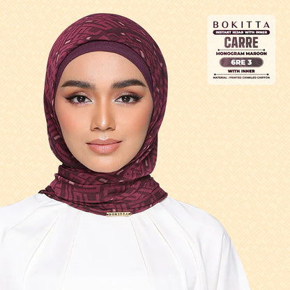 Bokitta Inspired Monogram 2 In Maroon Collection - Free Box