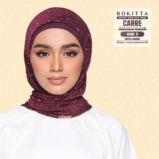Bokitta Inspired Monogram 2 In Maroon Collection - Free Box