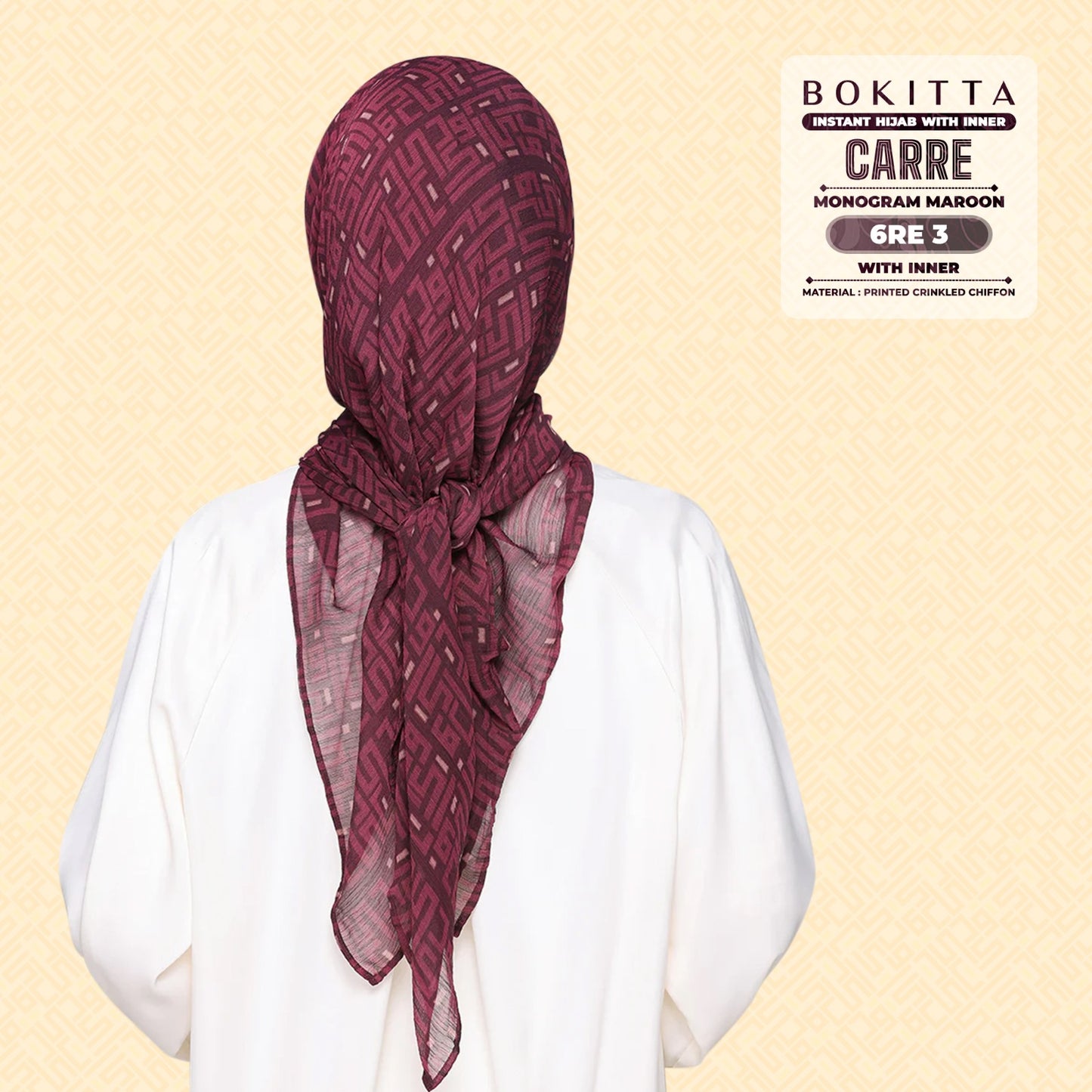 Bokitta Inspired Monogram 2 In Maroon Collection - Free Box