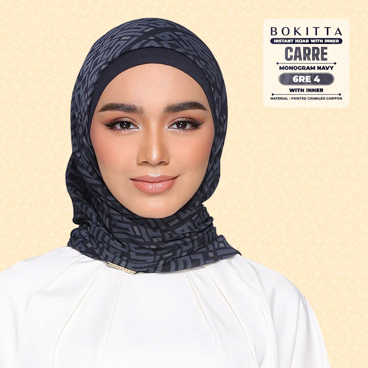Bokitta Inspired Monogram 2 In Navy Collection - Free Box