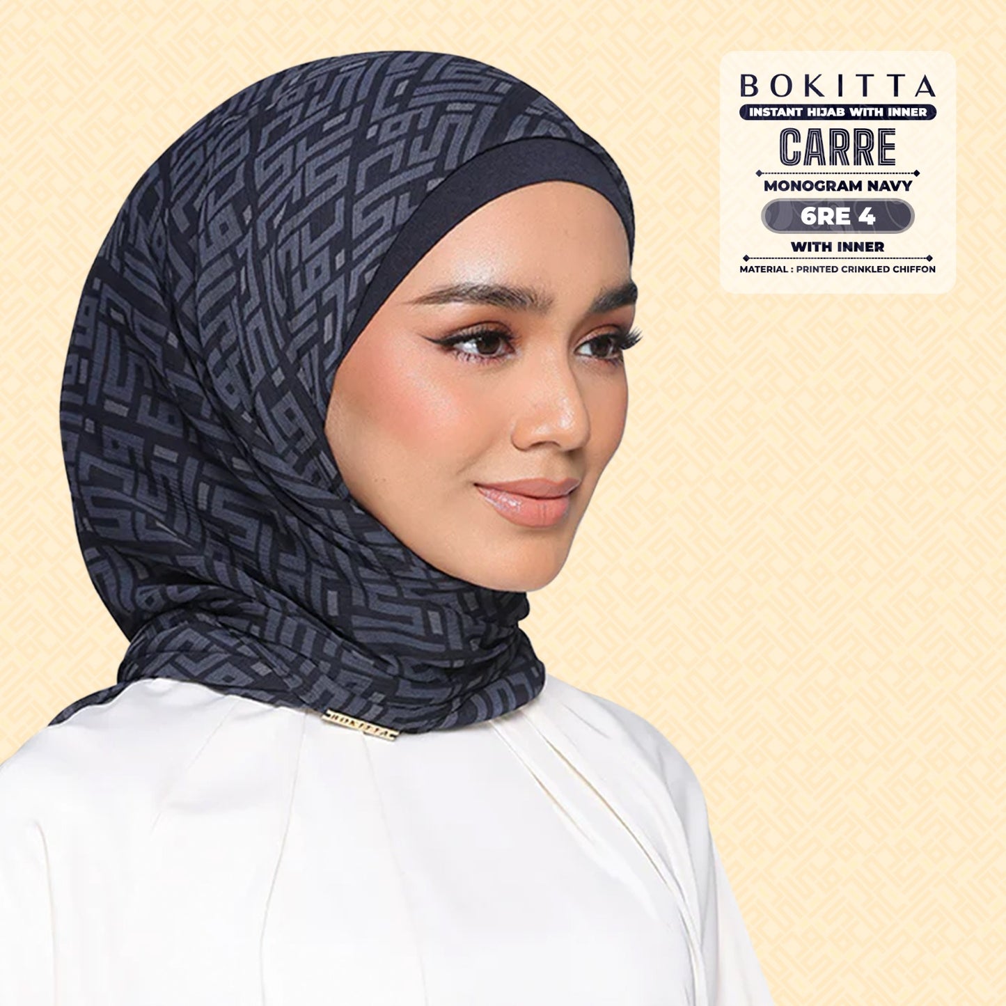 Bokitta Inspired Monogram 2 In Navy Collection - Free Box