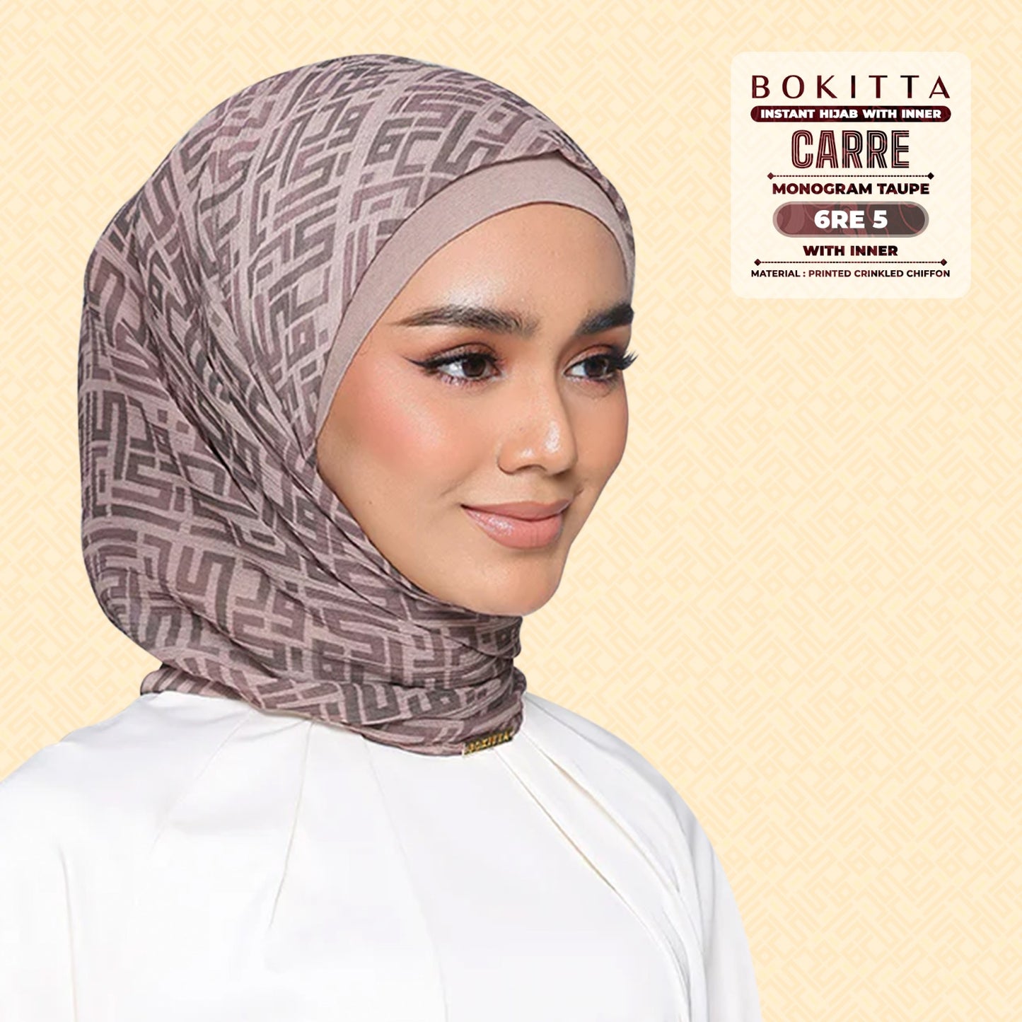 Bokitta Inspired Monogram 2 In Taupe Collection - Free Box