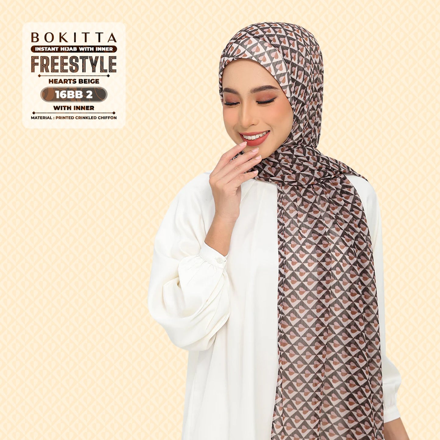 Bokitta Inspired Hearts Beige Collection - Free Box (16BB2)