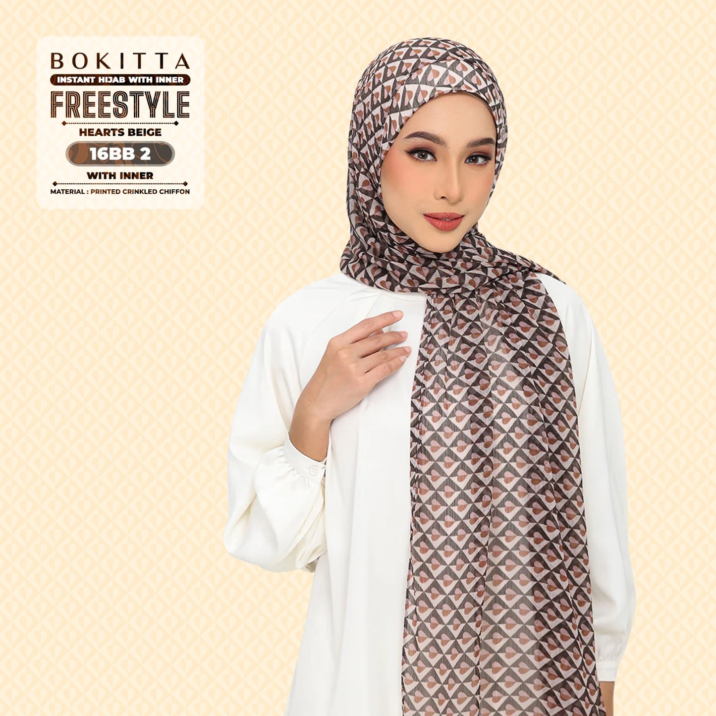 Bokitta Inspired Hearts Beige Collection - Free Box (16BB2)