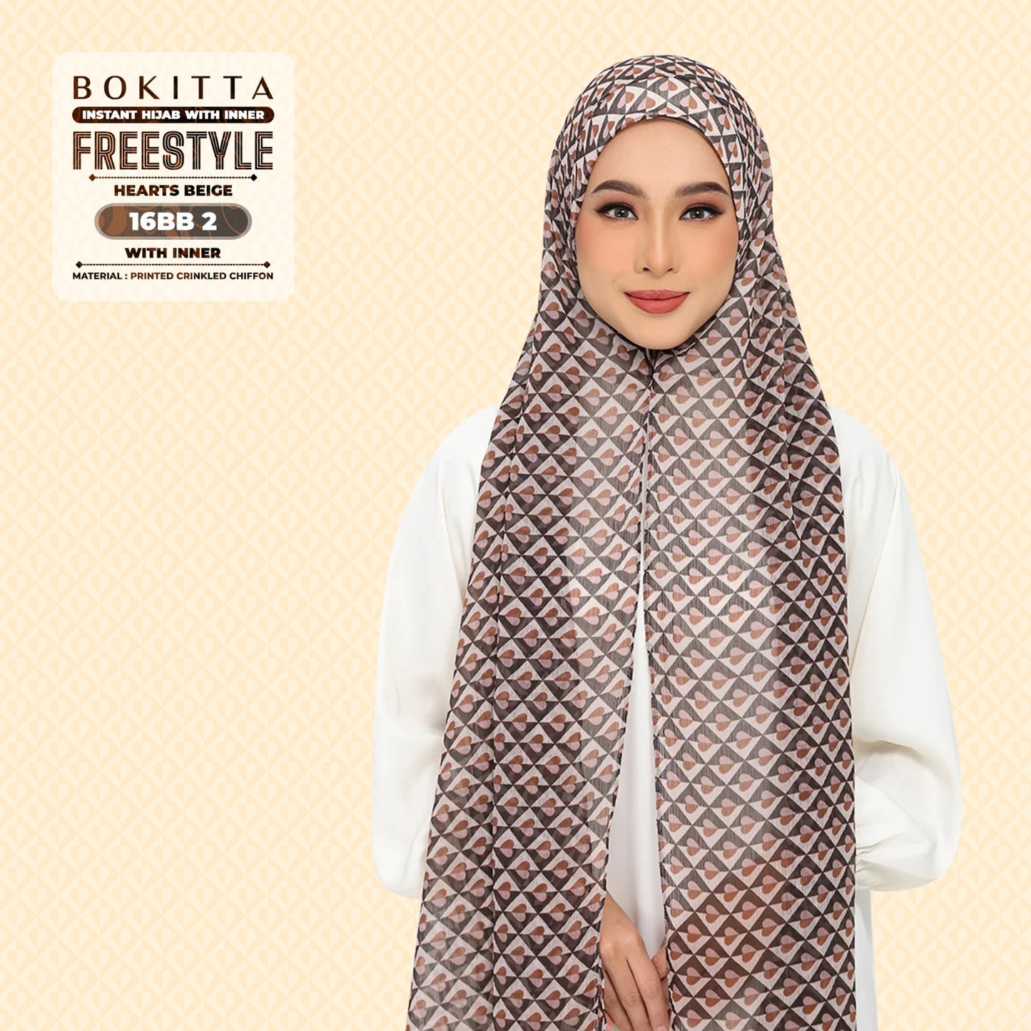 Bokitta Inspired Hearts Beige Collection - Free Box (16BB2)