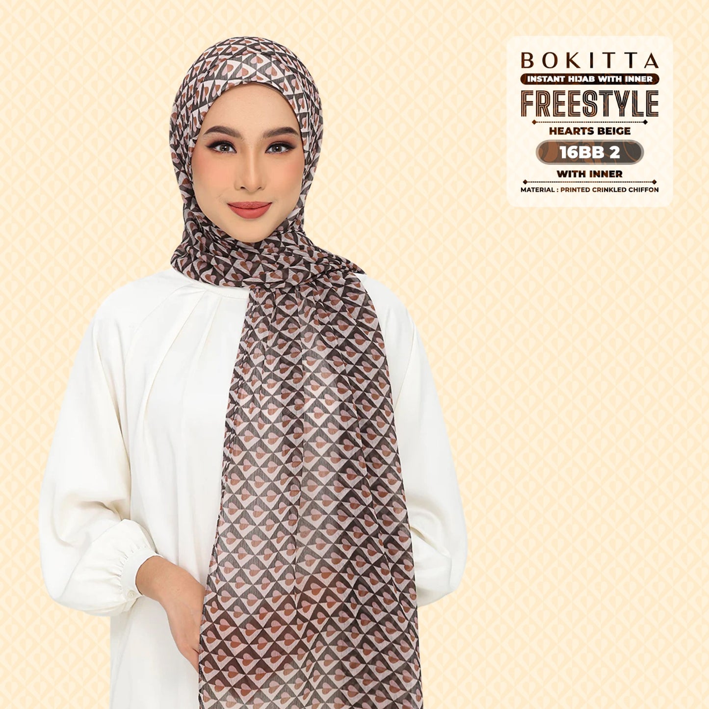Bokitta Inspired Hearts Beige Collection - Free Box (16BB2)