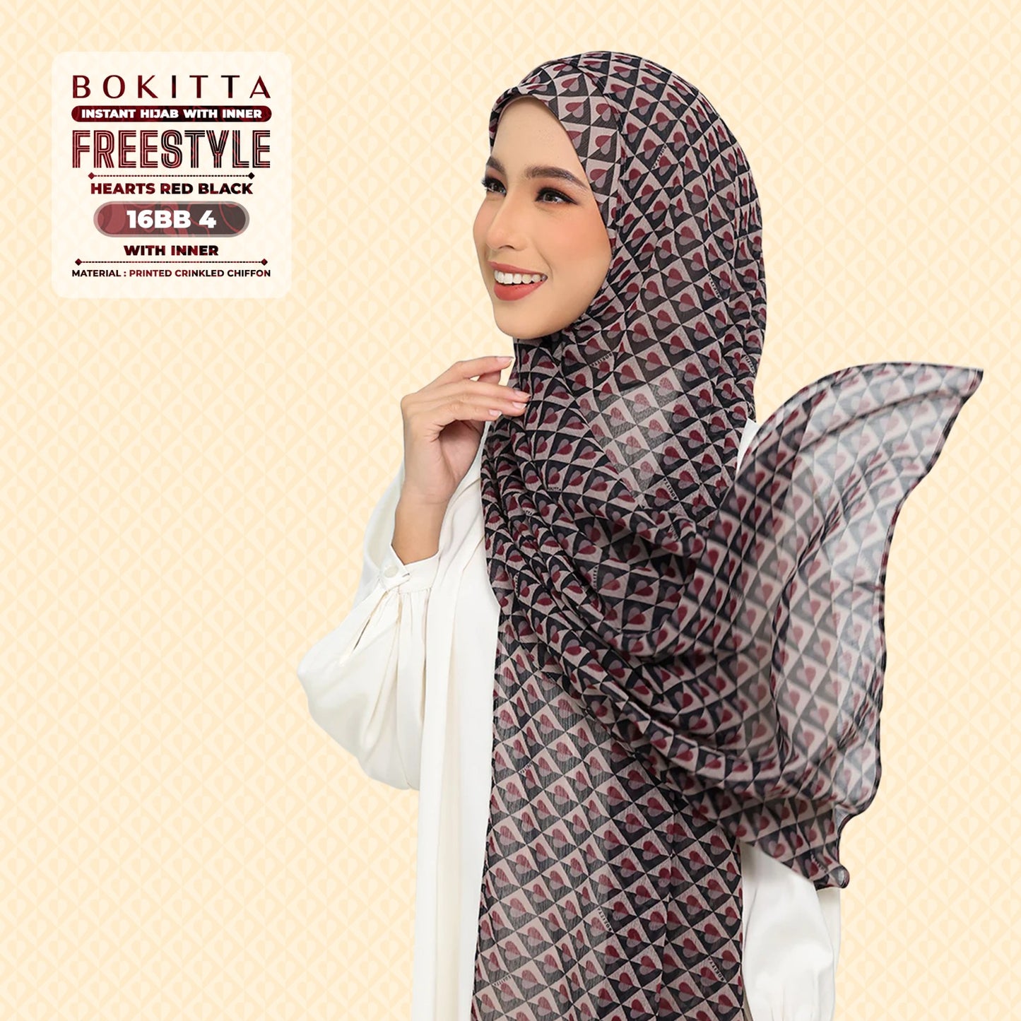 Bokitta Inspired Hearts Red Black Collection - Free Box (16BB4)