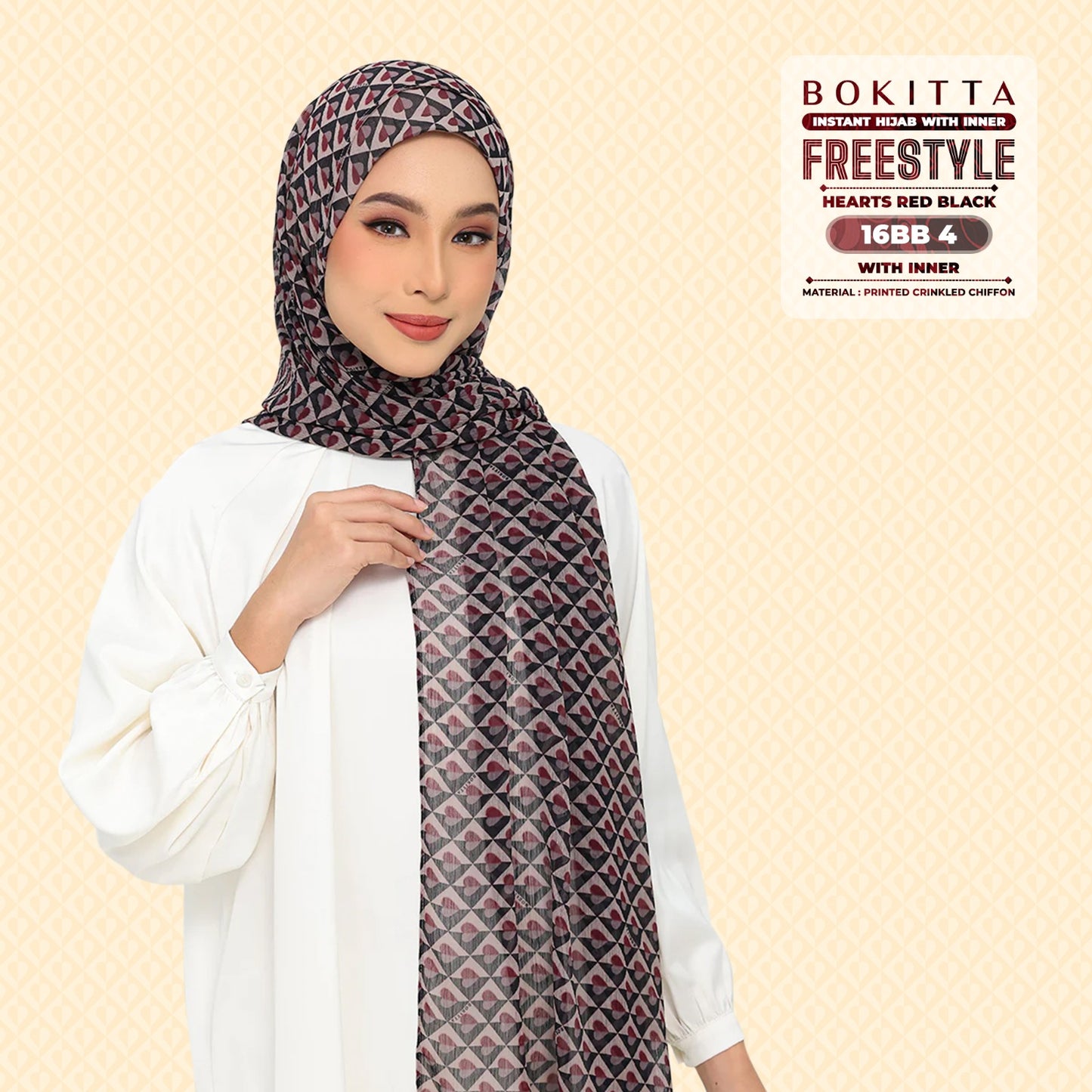 Bokitta Inspired Hearts Red Black Collection - Free Box (16BB4)