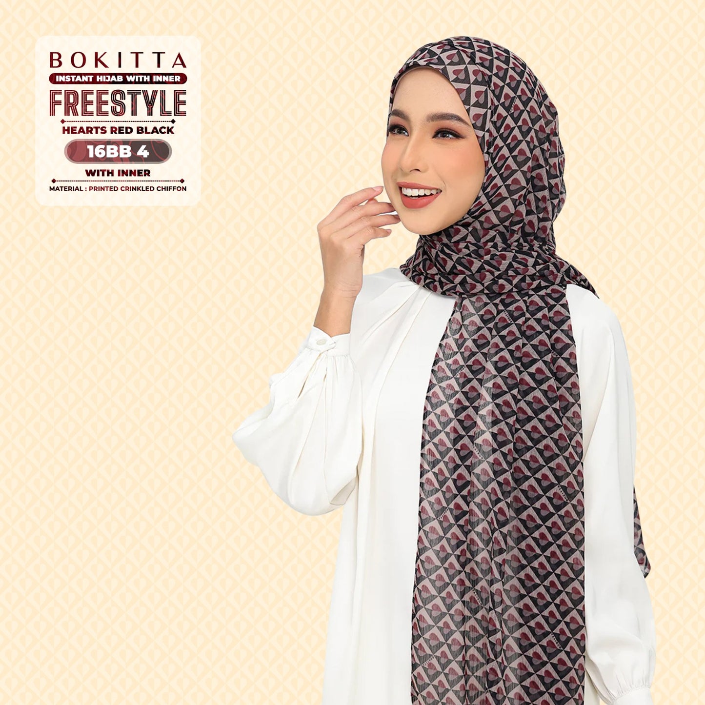 Bokitta Inspired Hearts Red Black Collection - Free Box (16BB4)