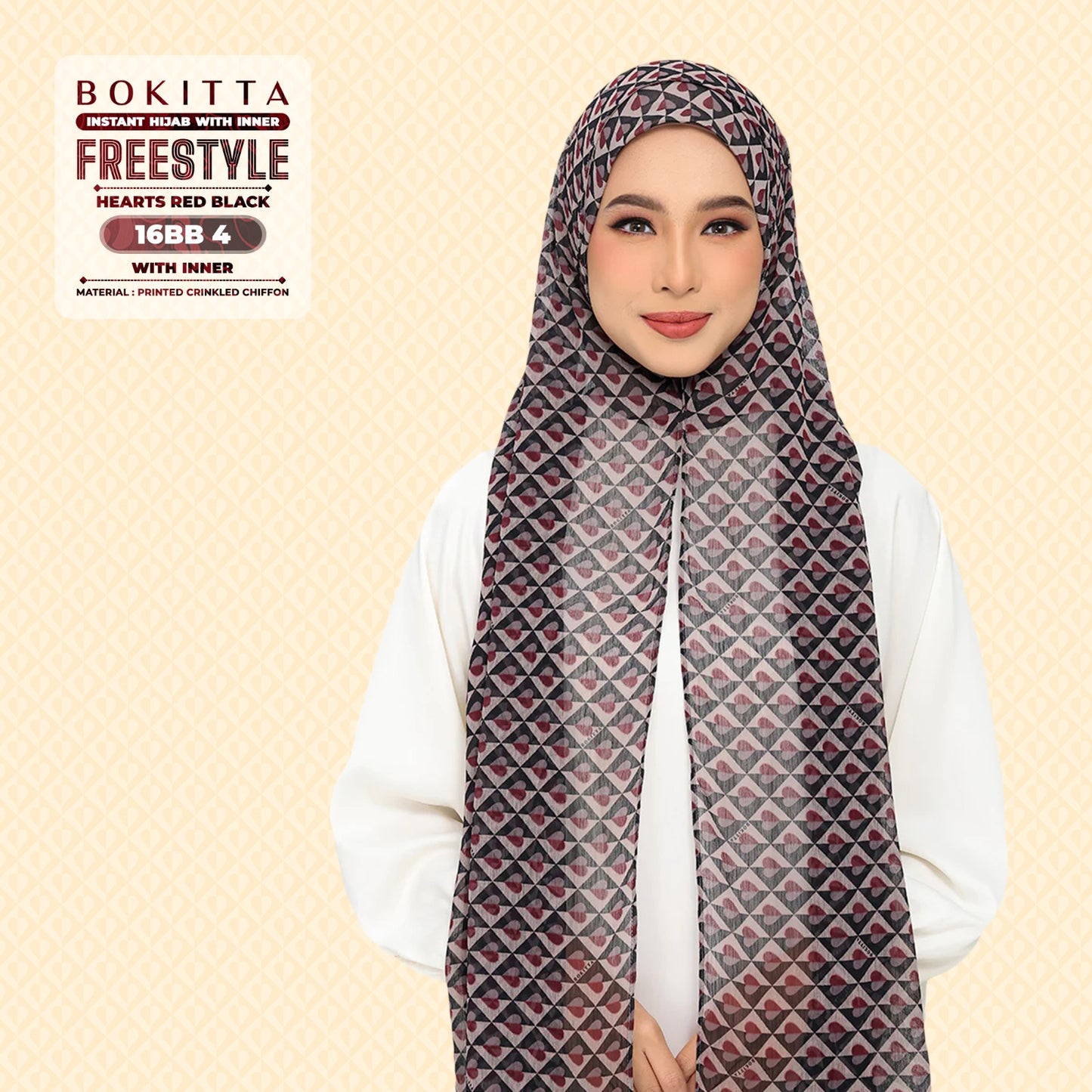 Bokitta Inspired Hearts Red Black Collection - Free Box (16BB4)