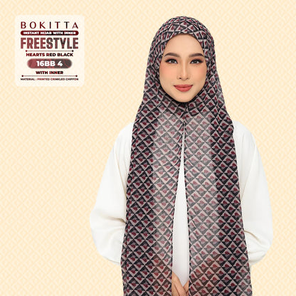 Bokitta Inspired Hearts Red Black Collection - Free Box (16BB4)