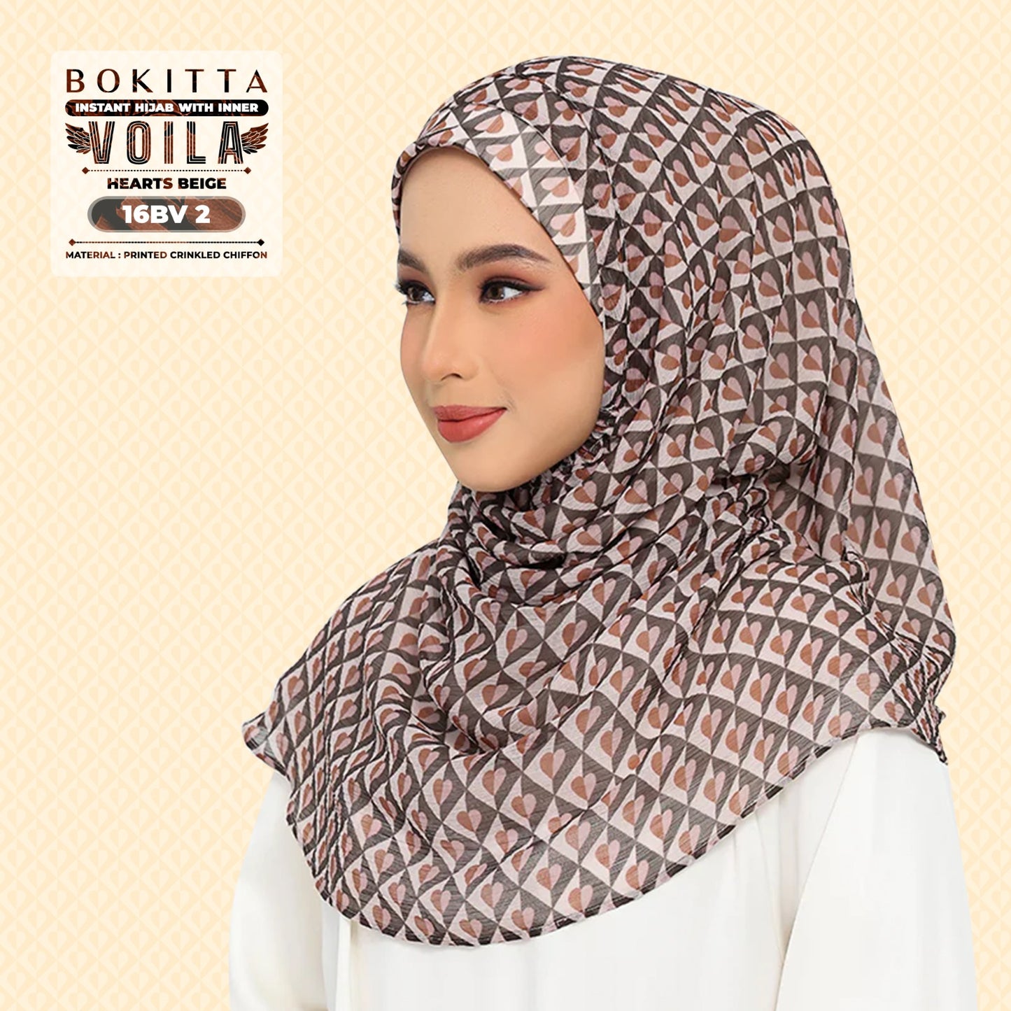 Bokitta Inspired Hearts Beige Collection - Free Box (16BB2)