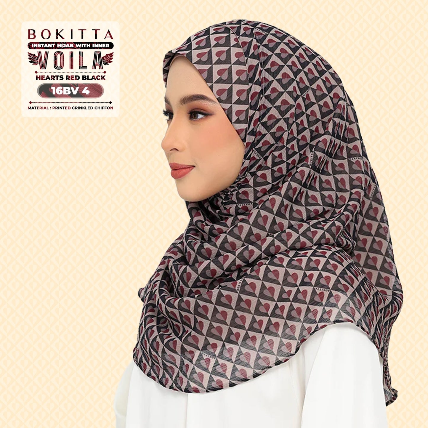 Bokitta Inspired Hearts Red Black Collection - Free Box (16BB4)
