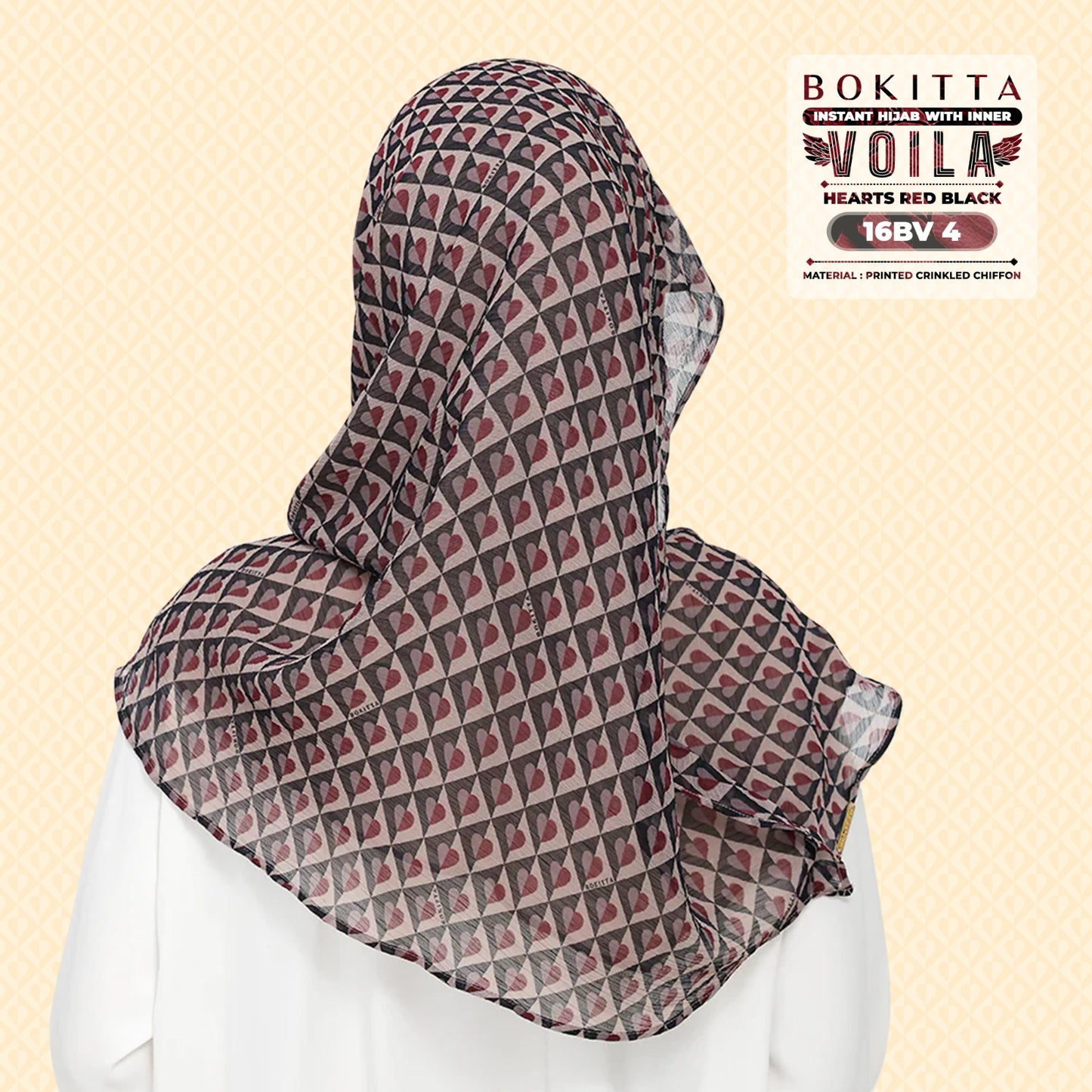 Bokitta Inspired Hearts Red Black Collection - Free Box (16BB4)
