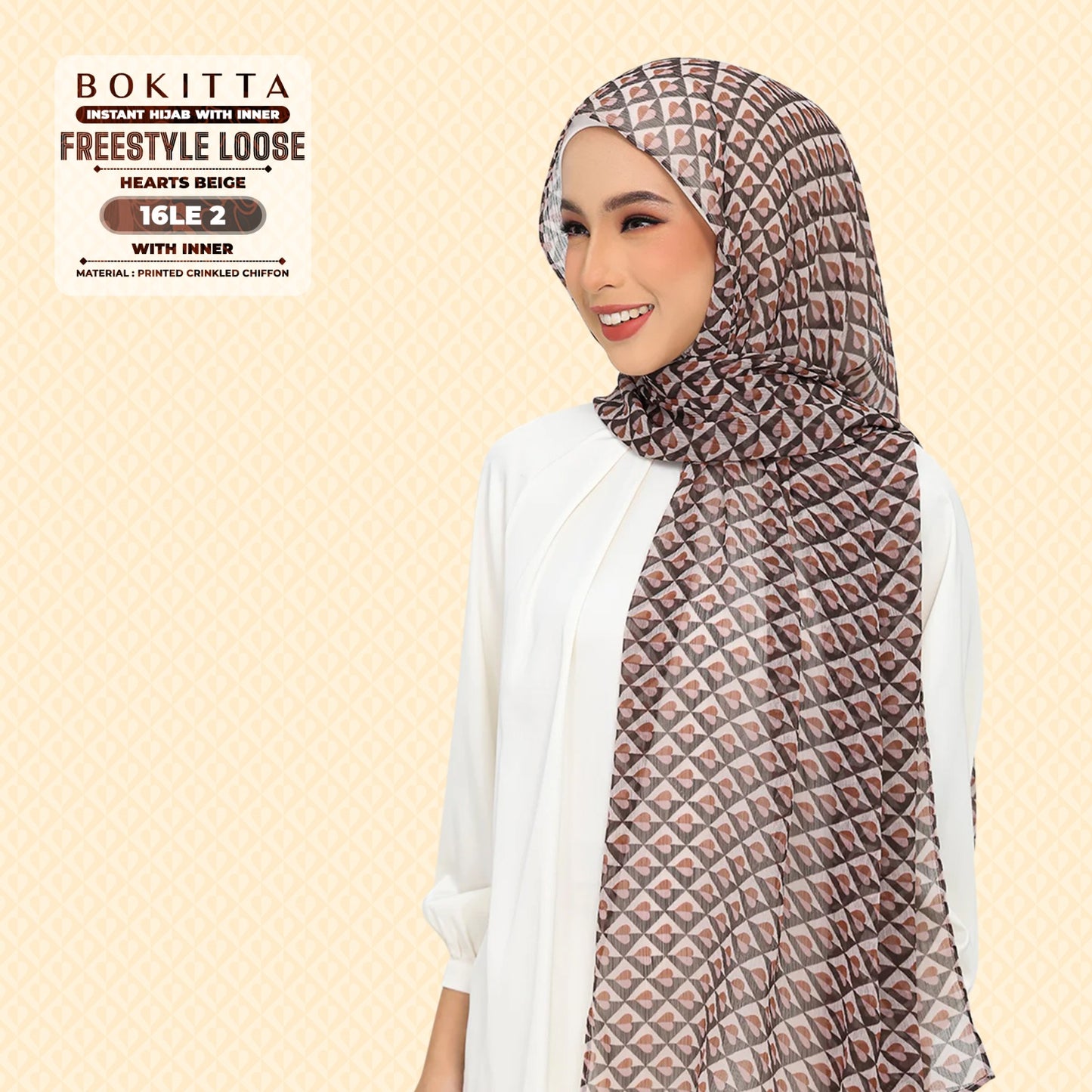 Bokitta Inspired Hearts Beige Collection - Free Box (16BB2)