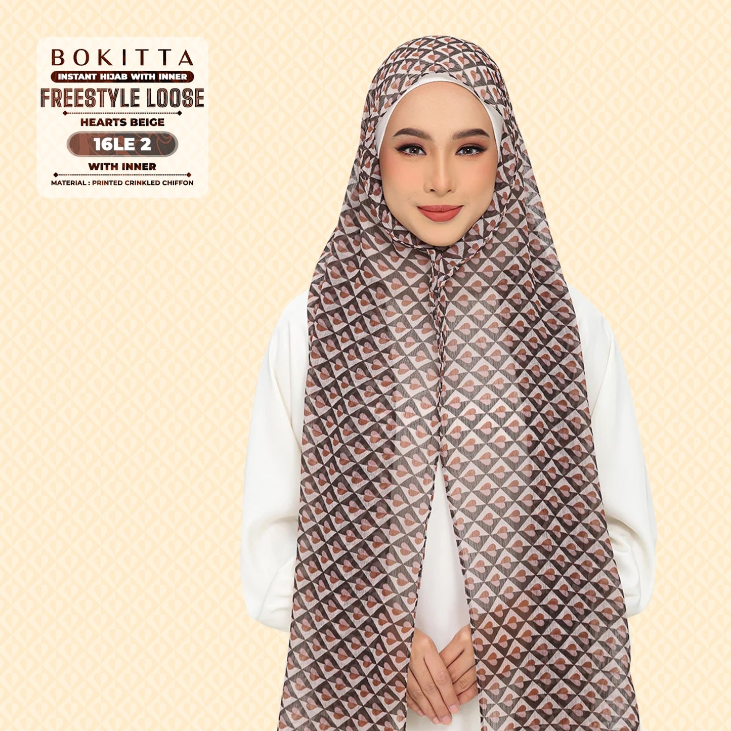 Bokitta Inspired Hearts Beige Collection - Free Box (16BB2)