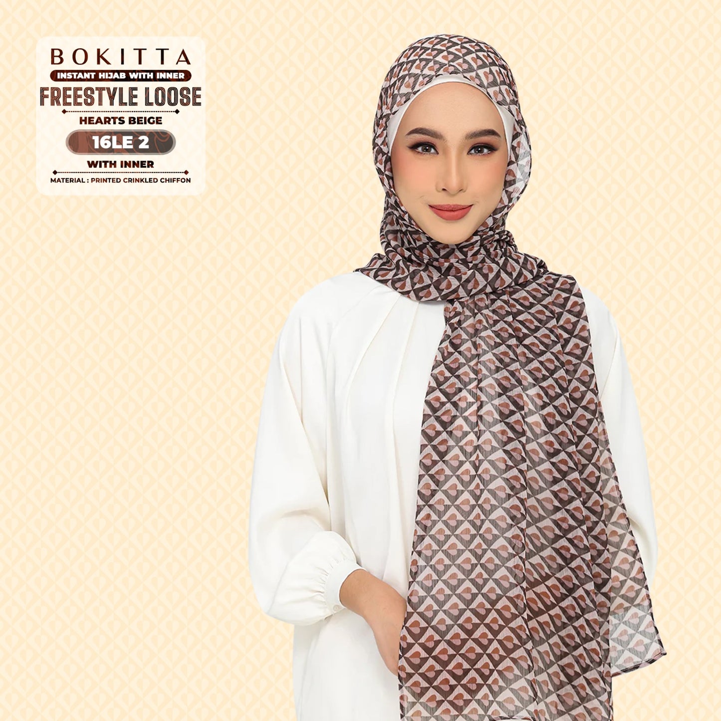 Bokitta Inspired Hearts Beige Collection - Free Box (16BB2)