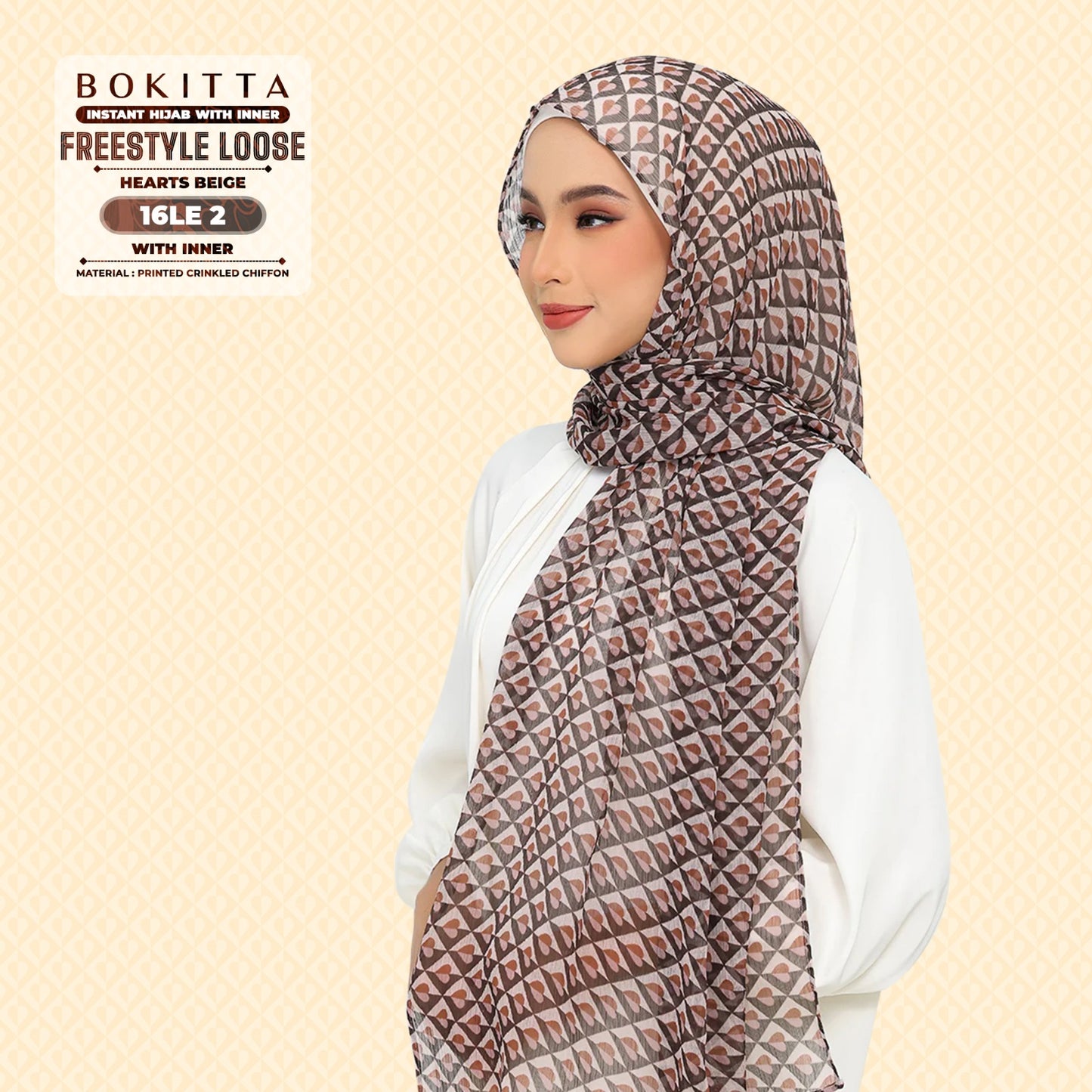 Bokitta Inspired Hearts Beige Collection - Free Box (16BB2)