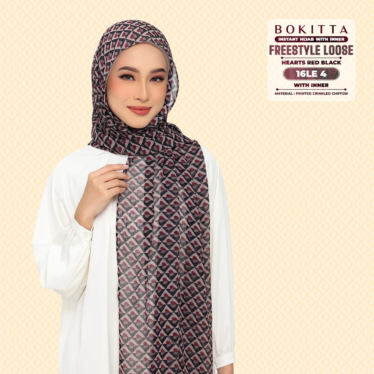 Bokitta Inspired Hearts Red Black Collection - Free Box (16BB4)