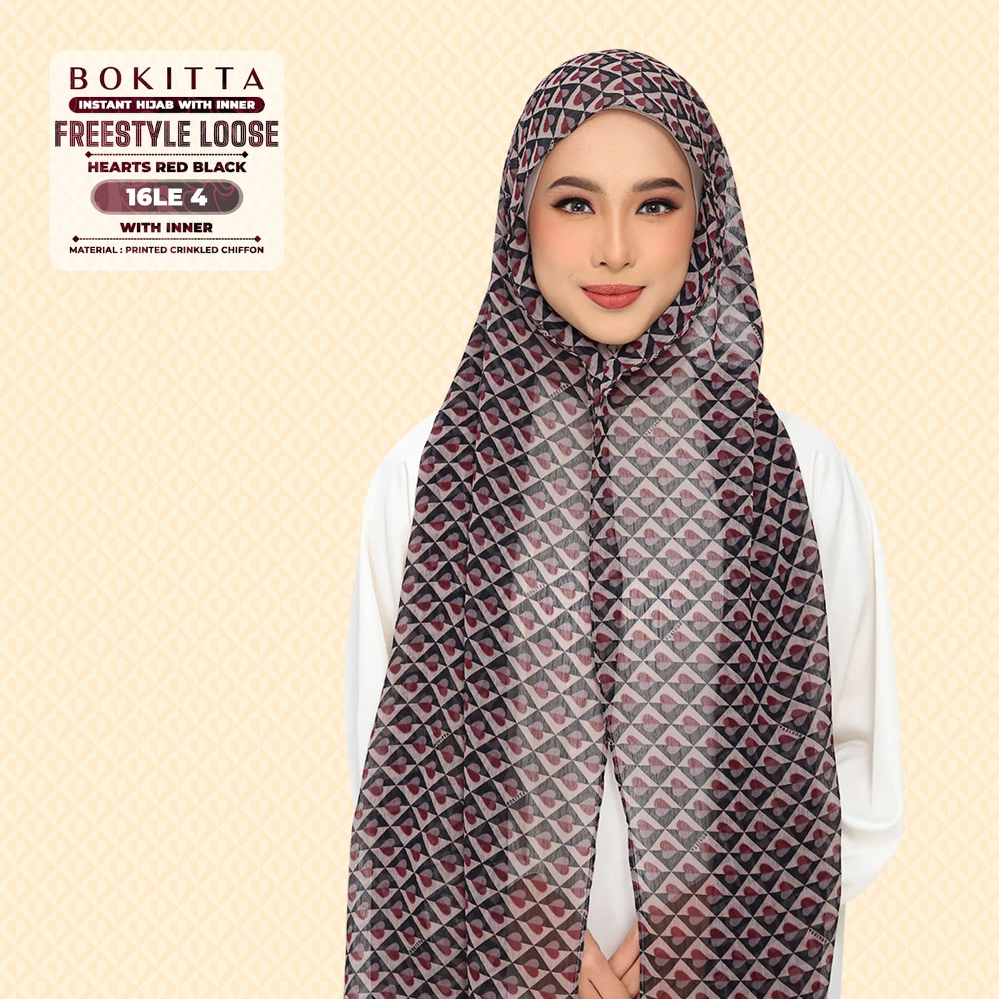 Bokitta Inspired Hearts Red Black Collection - Free Box (16BB4)