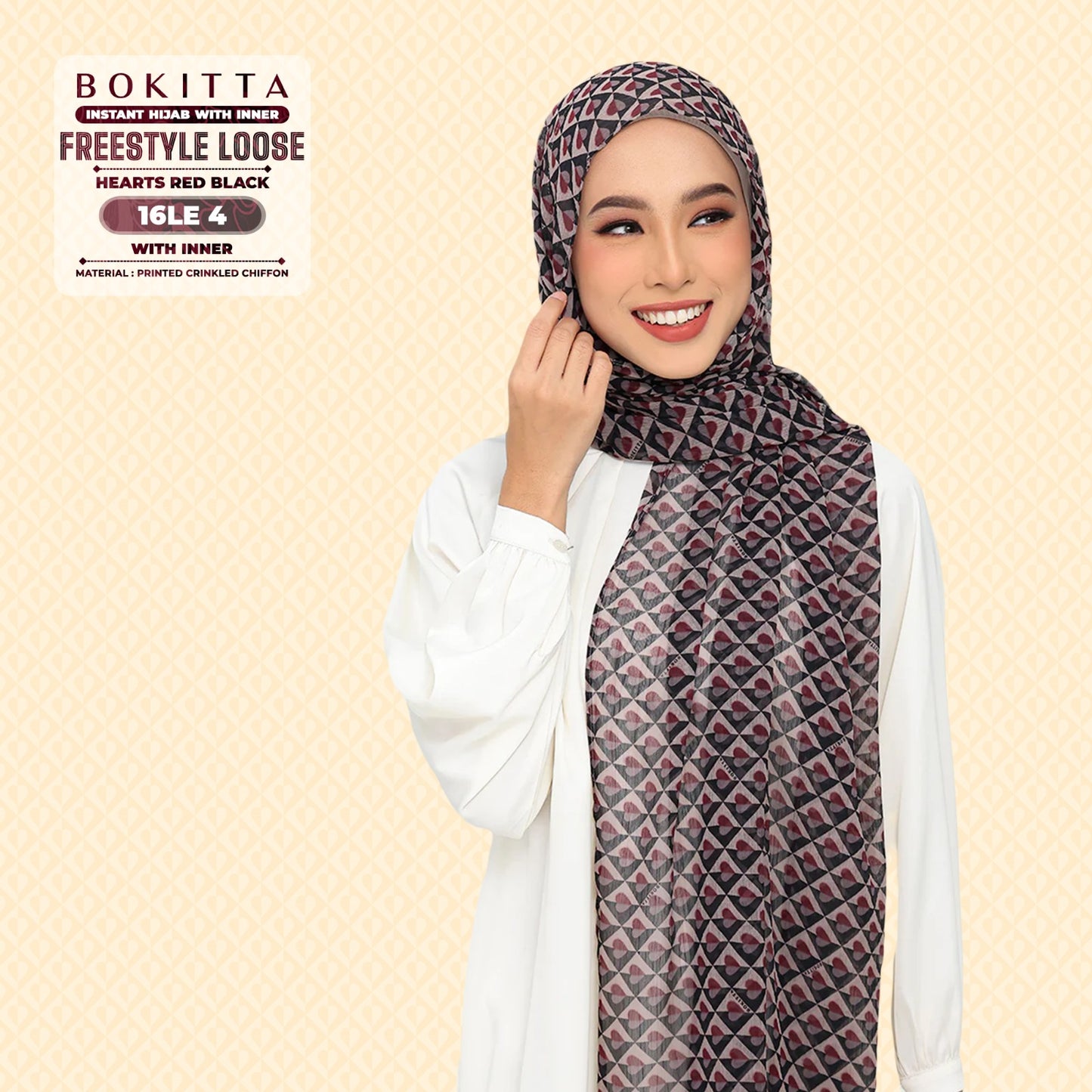 Bokitta Inspired Hearts Red Black Collection - Free Box (16BB4)