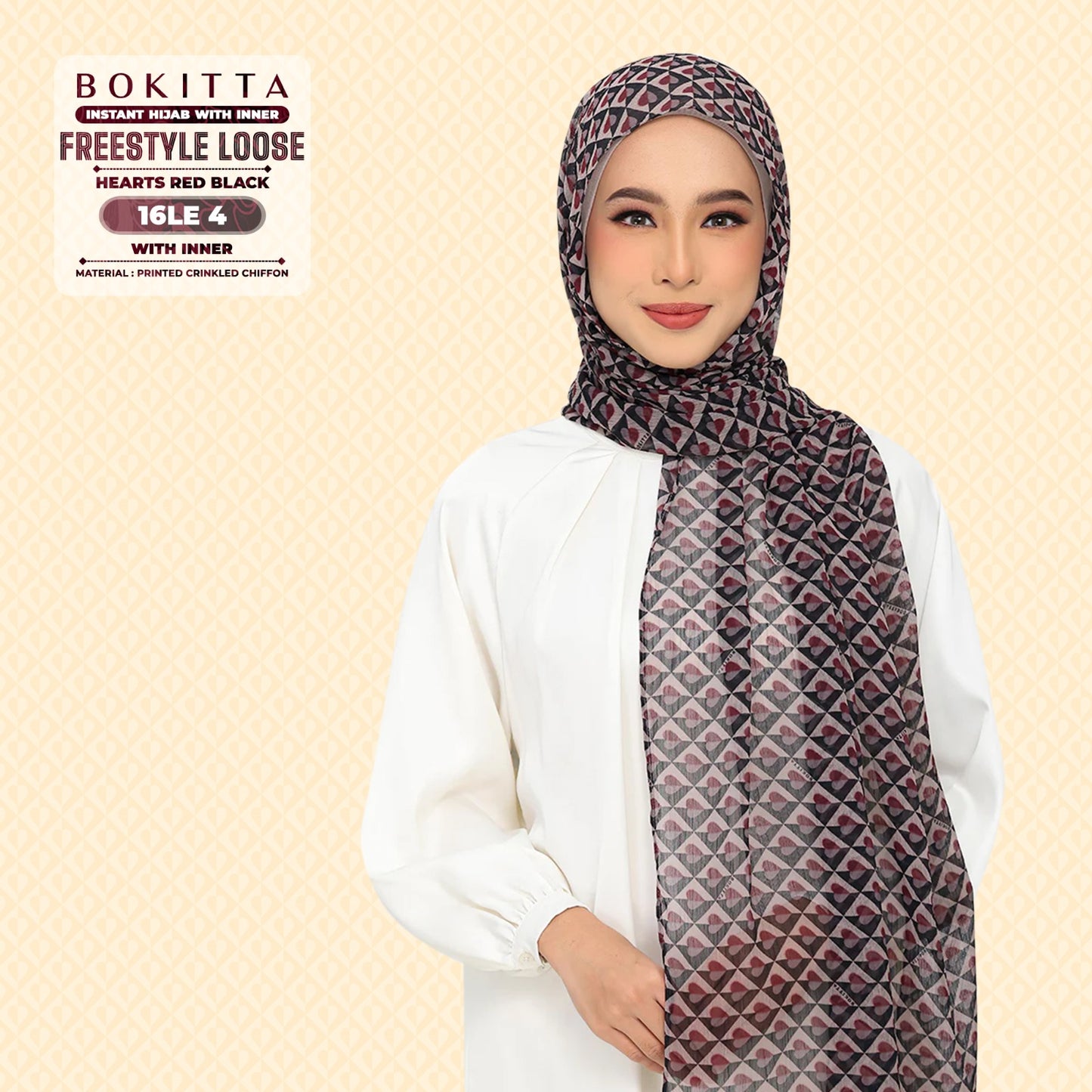 Bokitta Inspired Hearts Red Black Collection - Free Box (16BB4)
