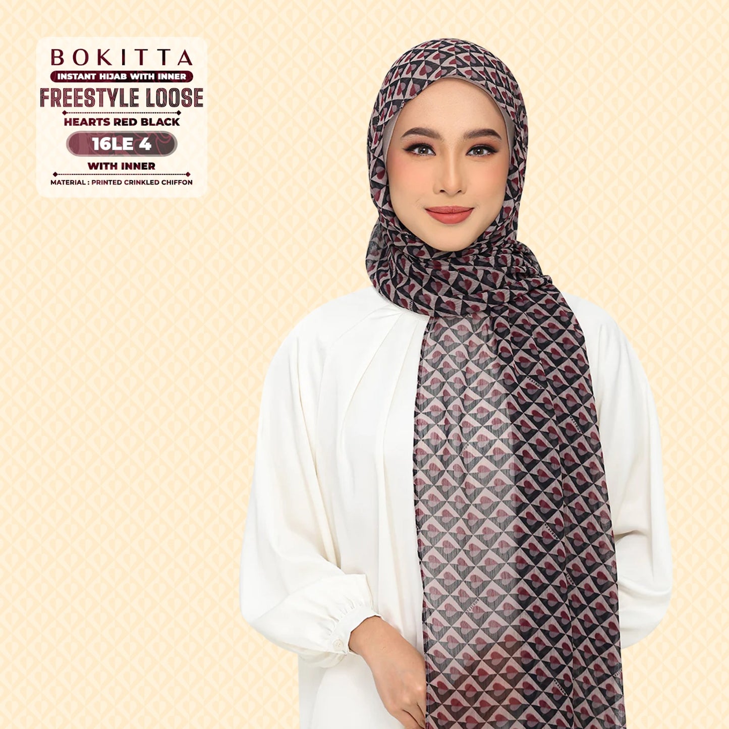 Bokitta Inspired Hearts Red Black Collection - Free Box (16BB4)