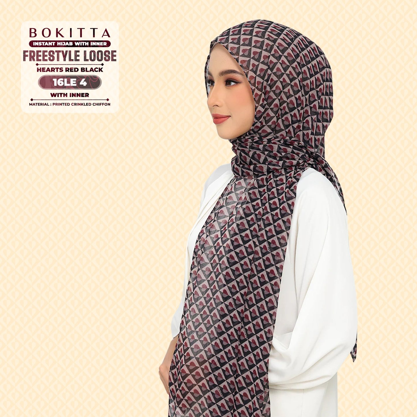 Bokitta Inspired Hearts Red Black Collection - Free Box (16BB4)