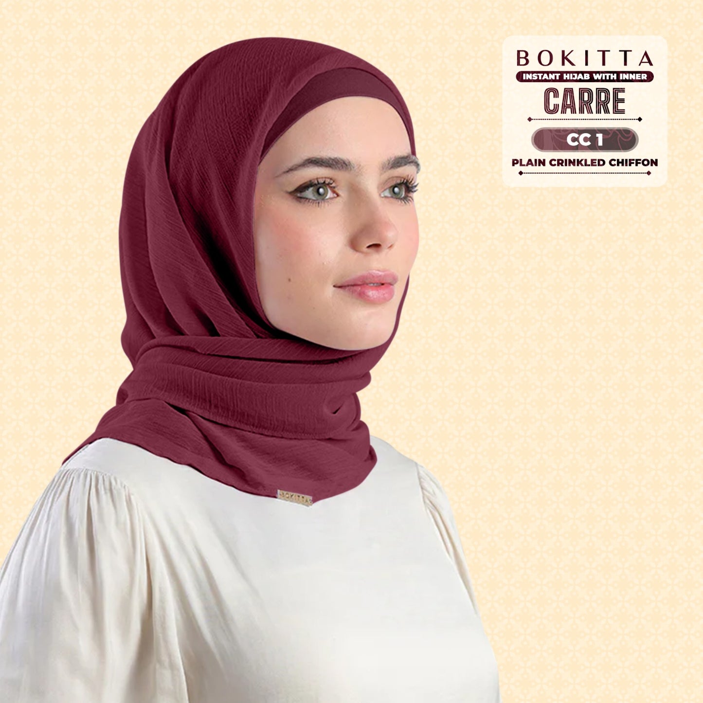 Bokitta Inspired Plain Collection In Maroon - Free Box