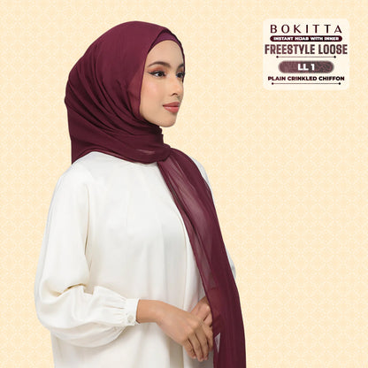 Bokitta Inspired Plain Collection In Maroon - Free Box