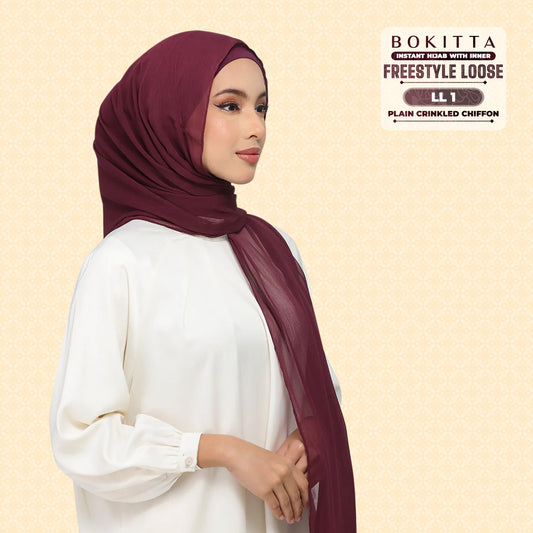 Bokitta Inspired Plain Collection In Maroon - Free Box
