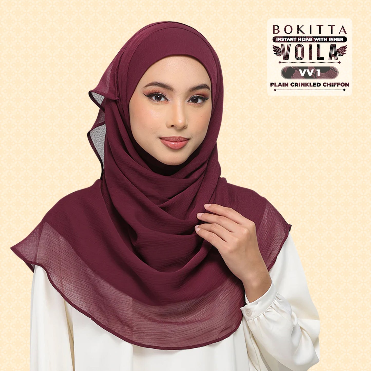 Bokitta Inspired Plain Collection In Maroon - Free Box