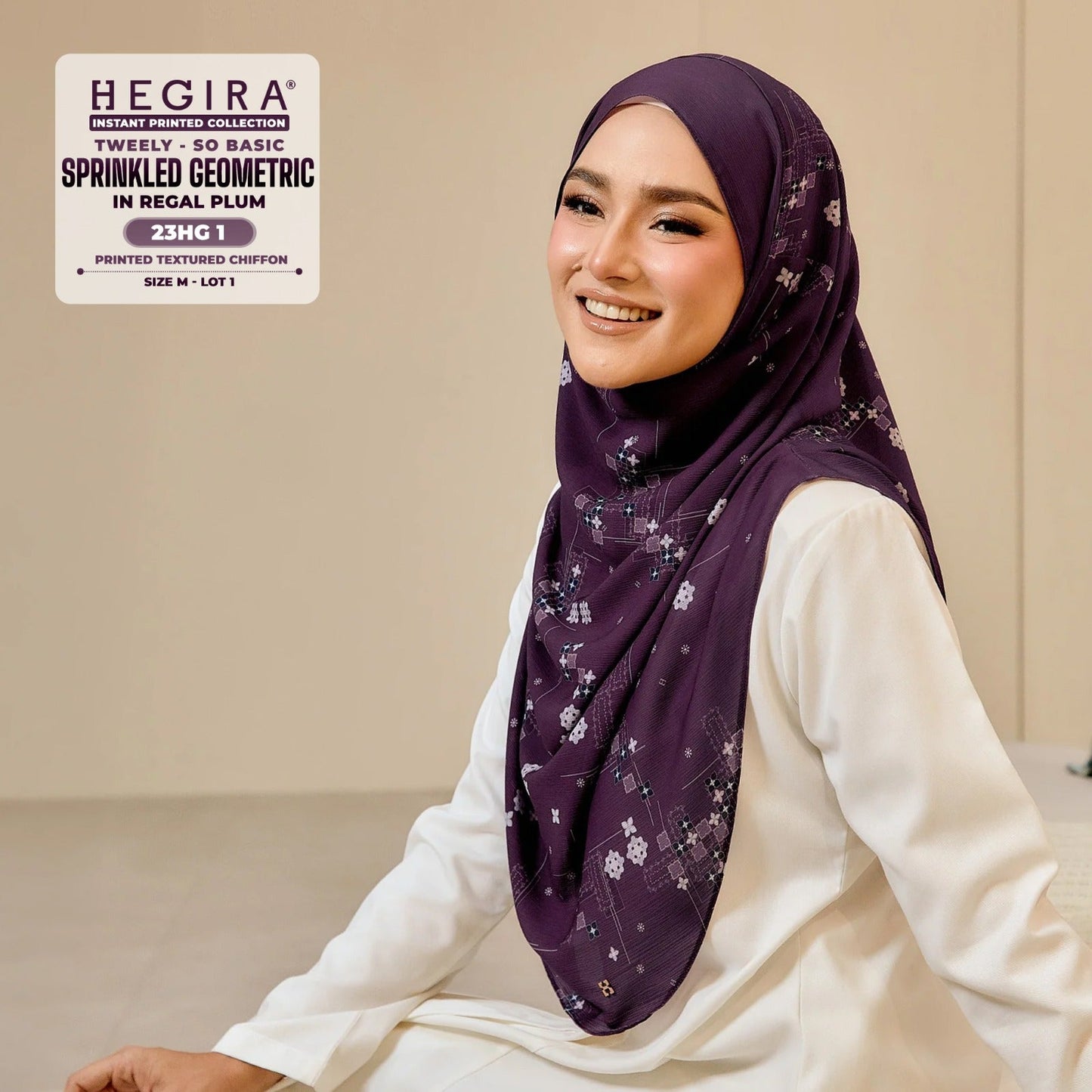 Hegira Hijab Inspired Tweely-So Basic Sprinkled Geometric Collection (23HG)