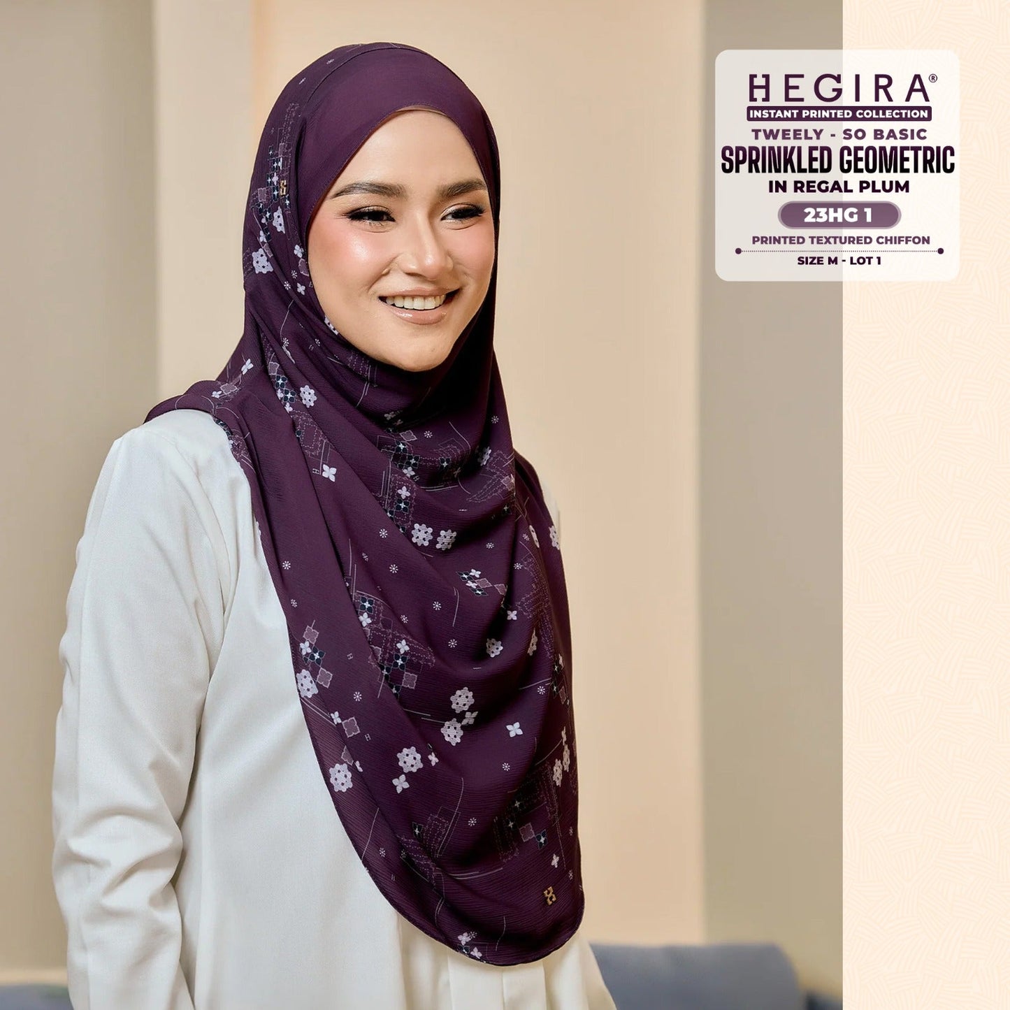 Hegira Hijab Inspired Tweely-So Basic Sprinkled Geometric Collection (23HG)