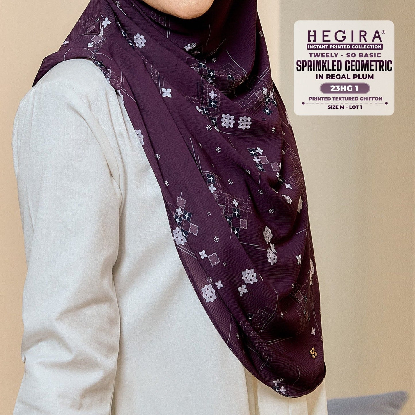 Hegira Hijab Inspired Tweely-So Basic Sprinkled Geometric Collection (23HG)