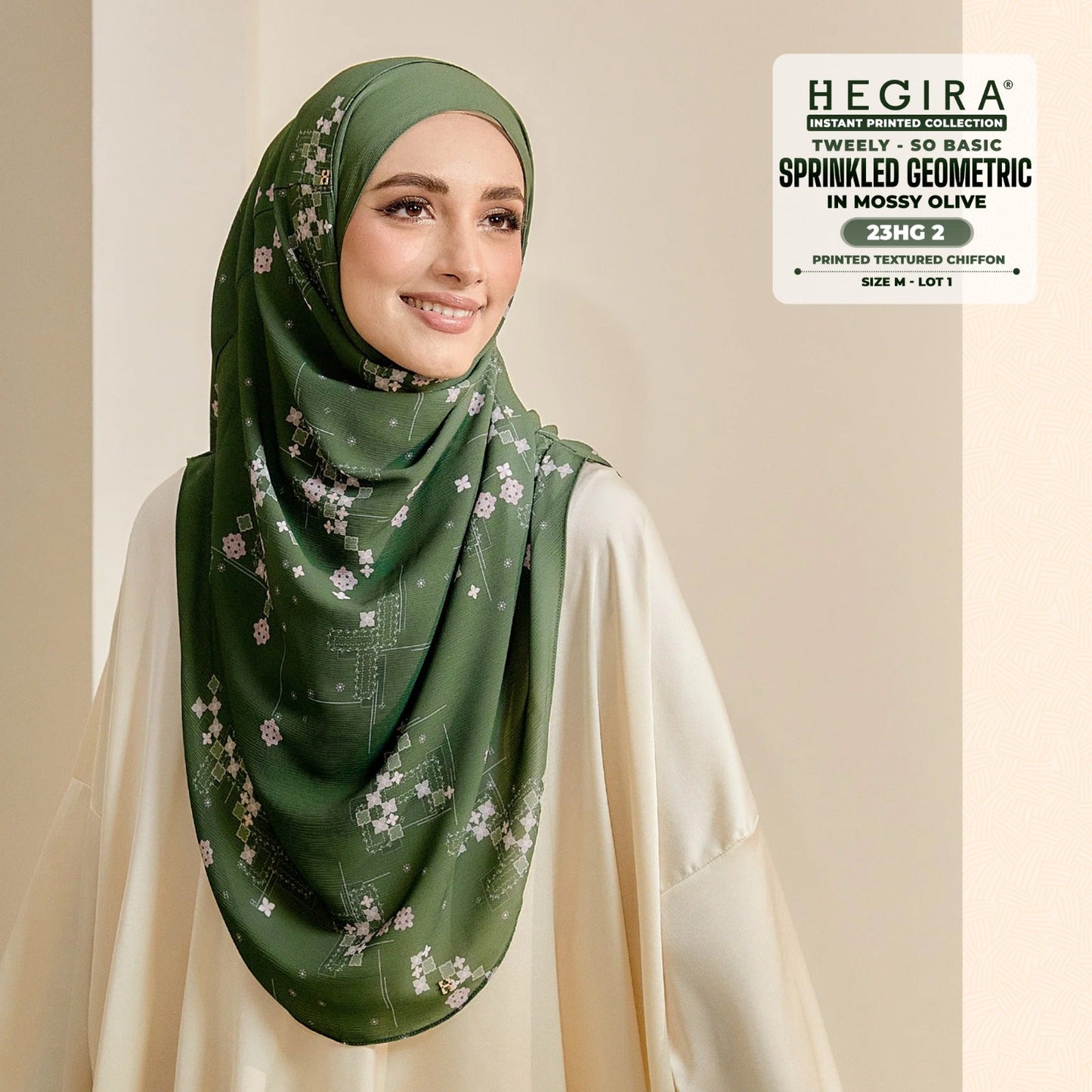 Hegira Hijab Inspired Tweely-So Basic Sprinkled Geometric Collection (23HG)