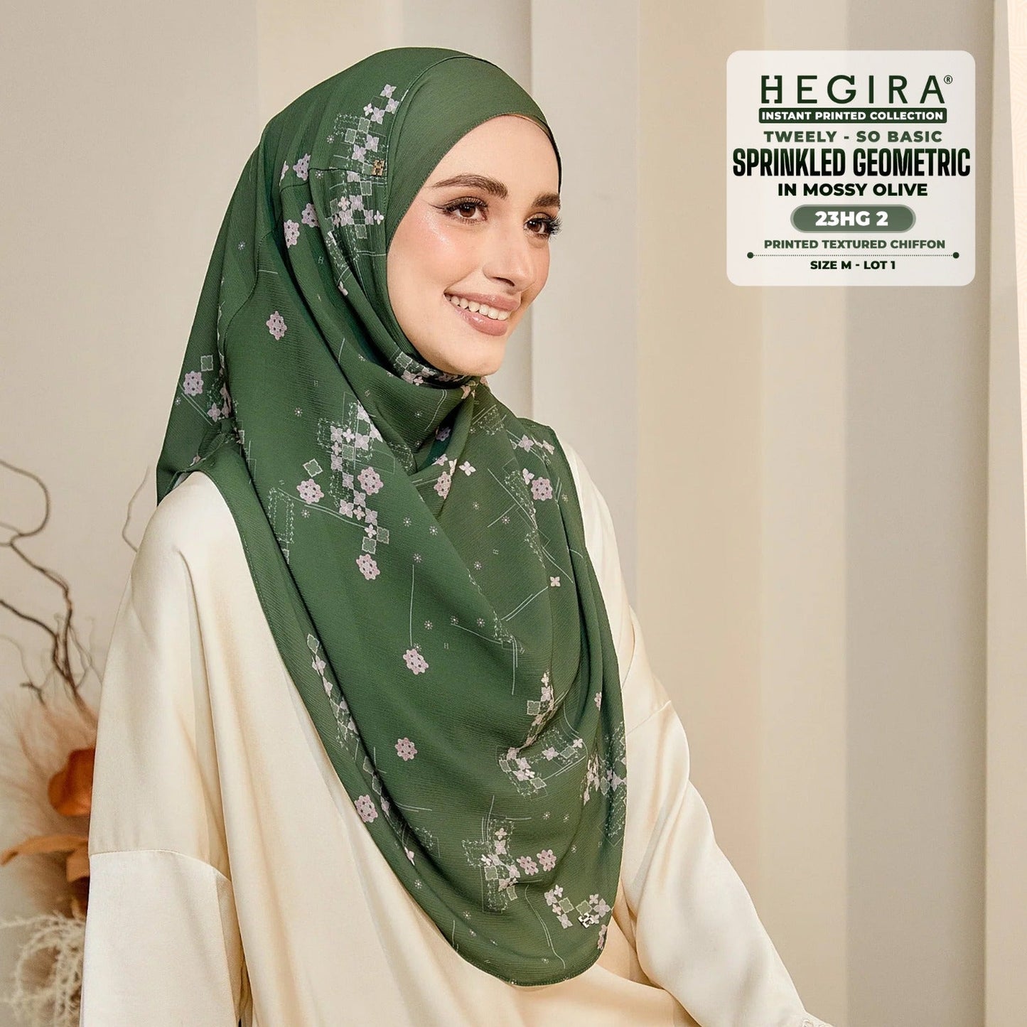 Hegira Hijab Inspired Tweely-So Basic Sprinkled Geometric Collection (23HG)